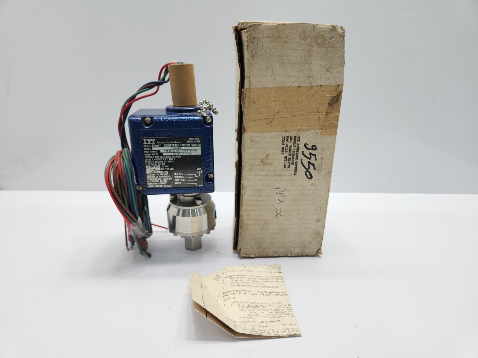 ITT NEO-DYN 180P44C6R ADJUSTABLE VACUUM SWITCH 350 PSIG