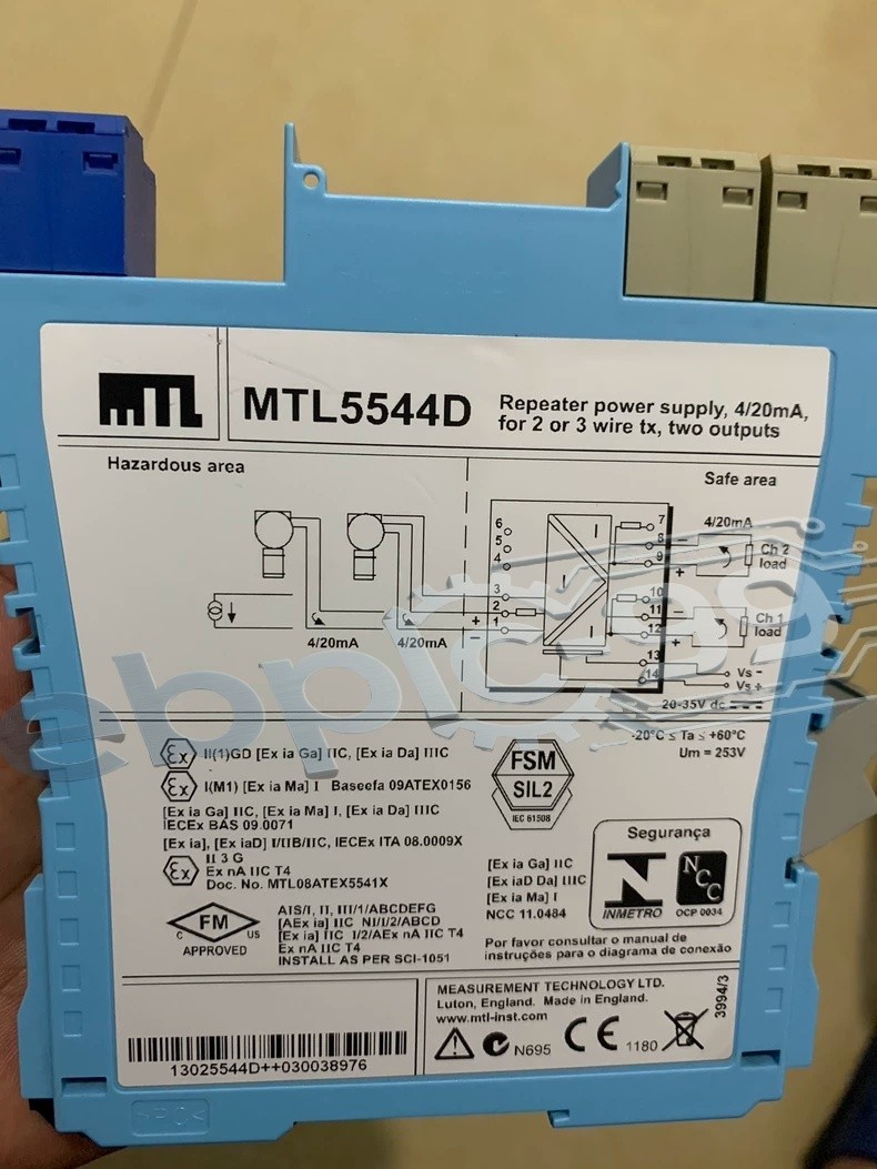 MTL MTL5544D 1-Ch 4-20mA Transmitter Repeater Power Supply 2-Output Free Ship