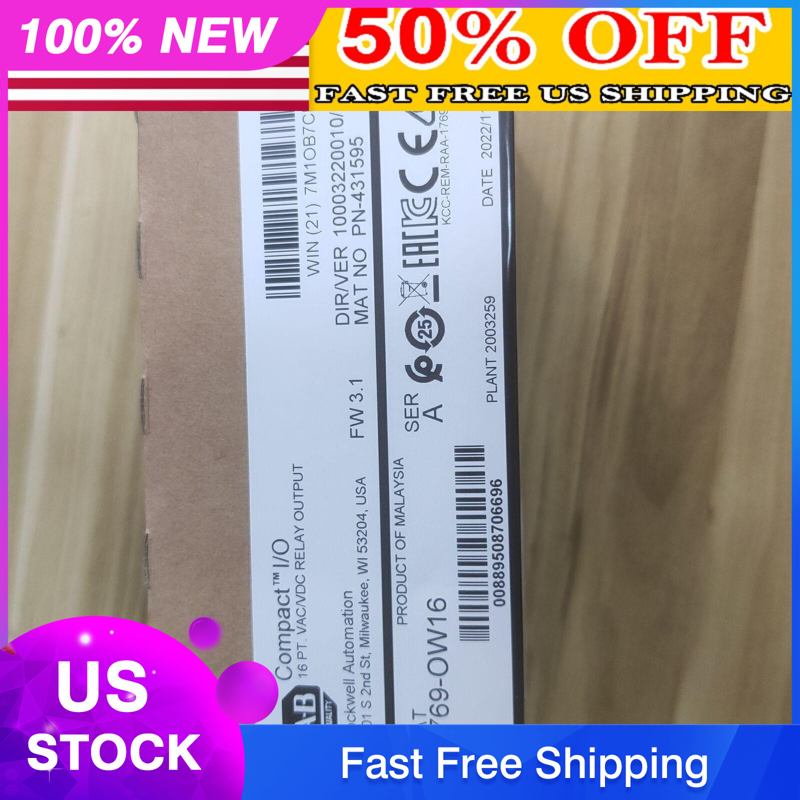 New Sealed Allen-Bradley 1769-OW16 CompactLogix Relay Output Module US Free Tax