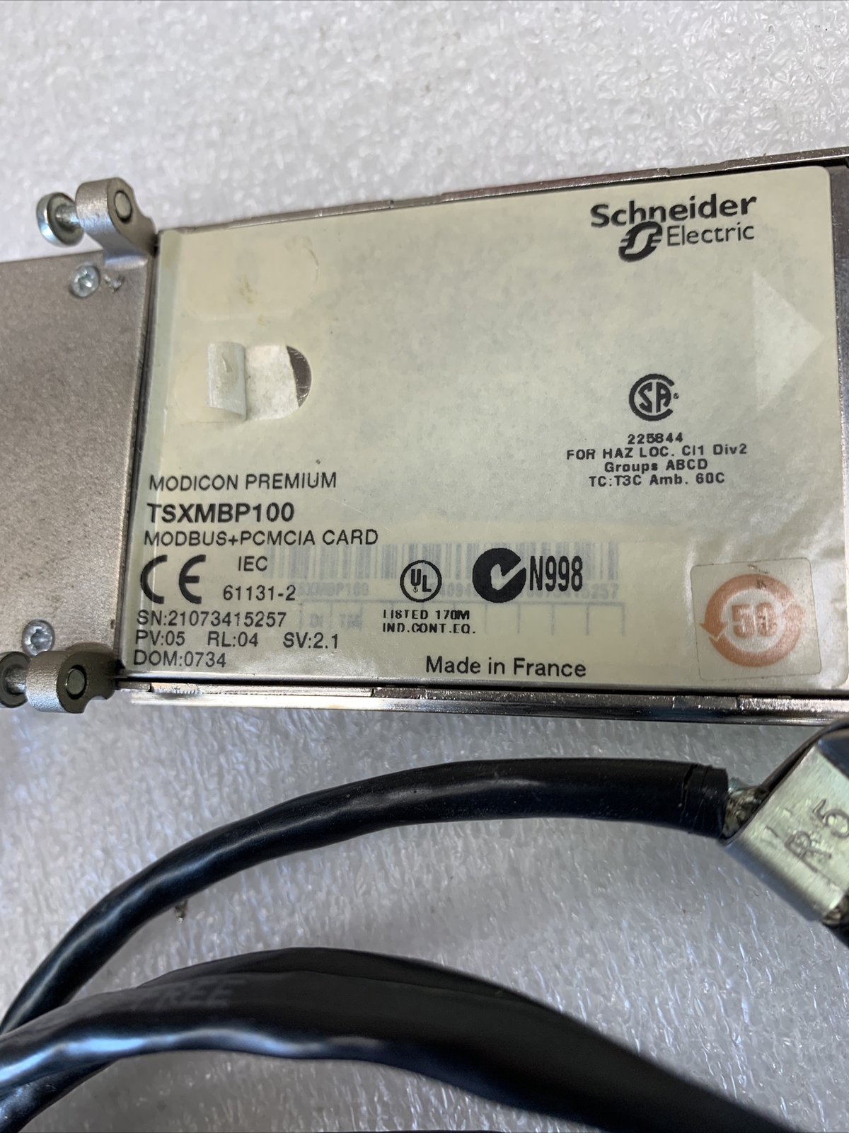 TELEMECANIQUE TSXMBP100 MODBUS PCMCIA CARD *USED*