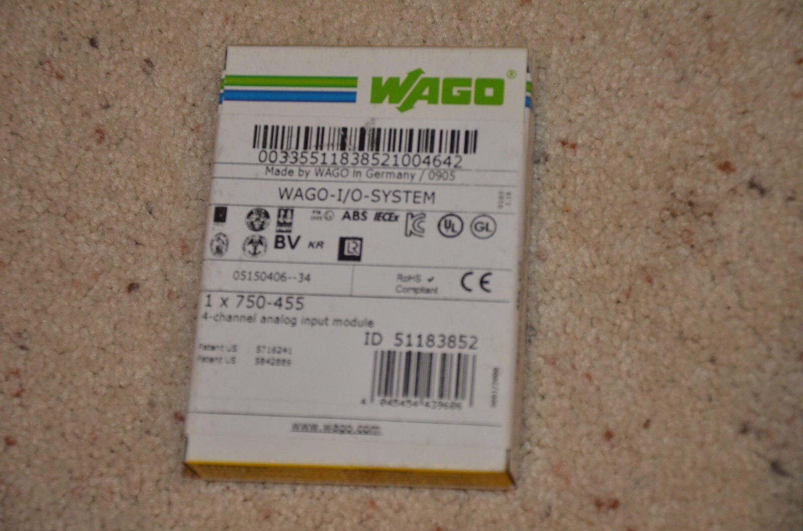 1pcs New Open Box WAGO Card Module 750-455 750 455 i/0 Ships from USA!!
