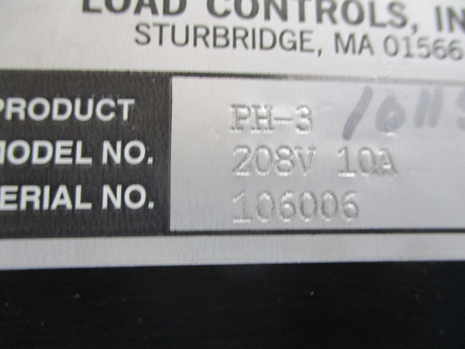 LOAD CONTROLS PH-3 208V10A TRANSDUCER (AS PICTURED) NSNP