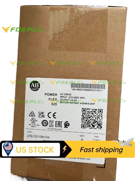 Allen Bradley 25B-D010N104 Powerflex 525 AC Drive 5HP 4.0KW 25BD010N104