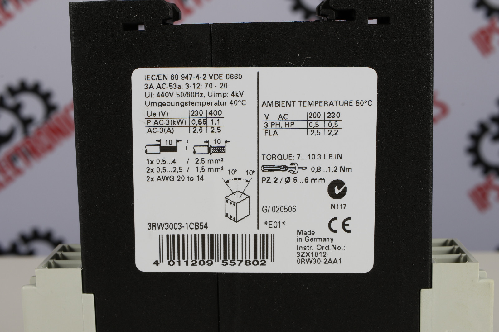 SIEMENS 3RW3003-1CB54 (AC SEMICOND MOTOR CONTROL) – 6 months warranty