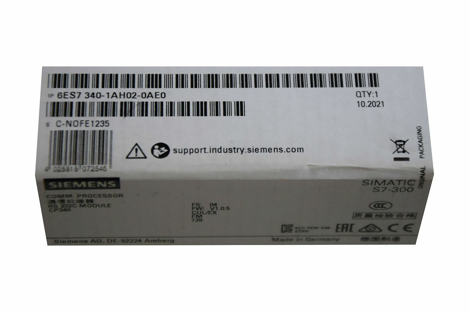 1PC Siemens 6ES7340-1AH02-0AE0 New In Box 6ES7 340-1AH02-0AE0 Expedited Shipping