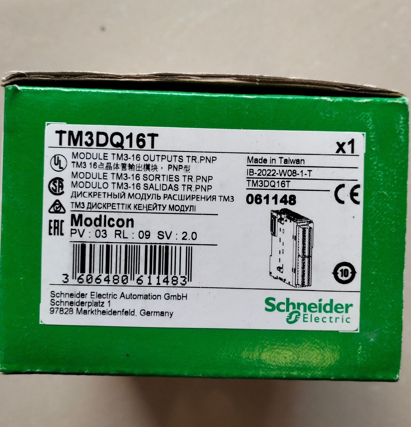 TM3DQ16T MODULE TM3-16 OUTPUTS TR. PNP CUTTER ELECTRIC