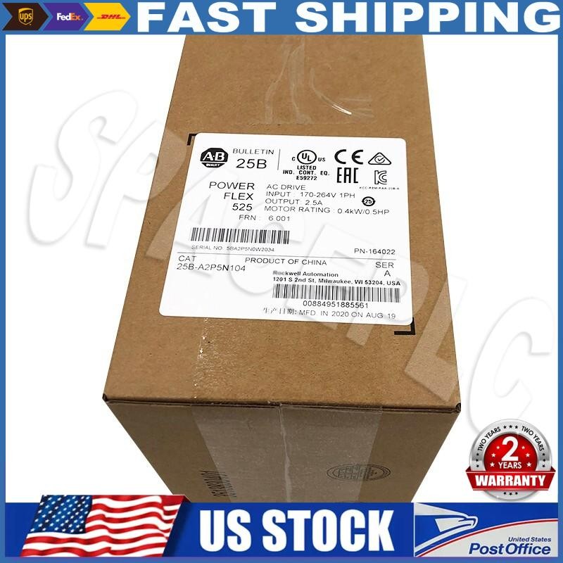New 25B-A2P5N104 Power 525 AC Drive 0.4kW/0.5HP FREE 25BA2P5N104 US Free Tax