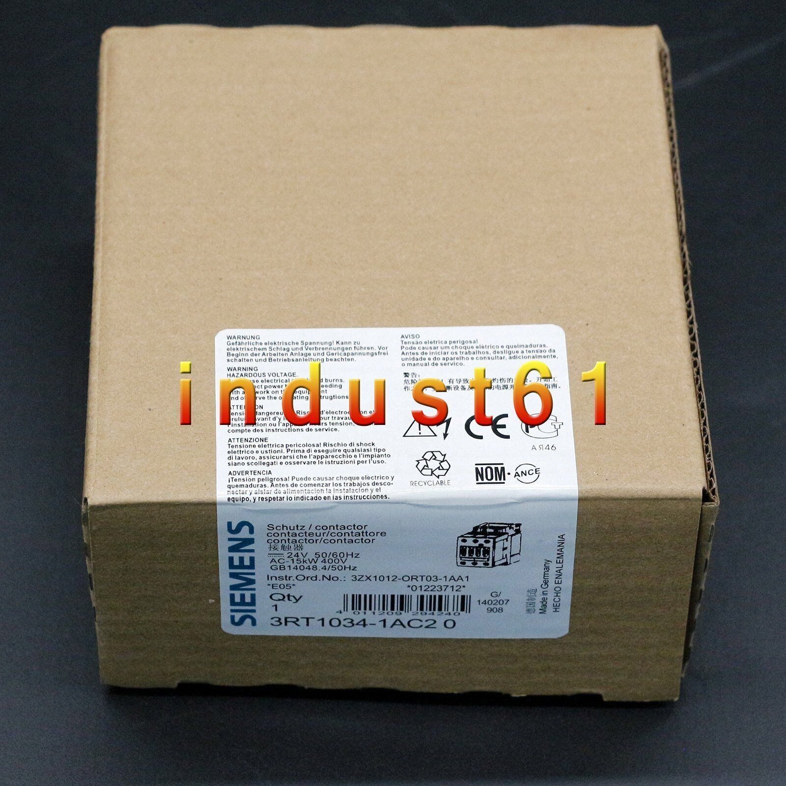 New Siemens Contactor 3RT1034-1AC20 3RT10341AC20 1 year warranty