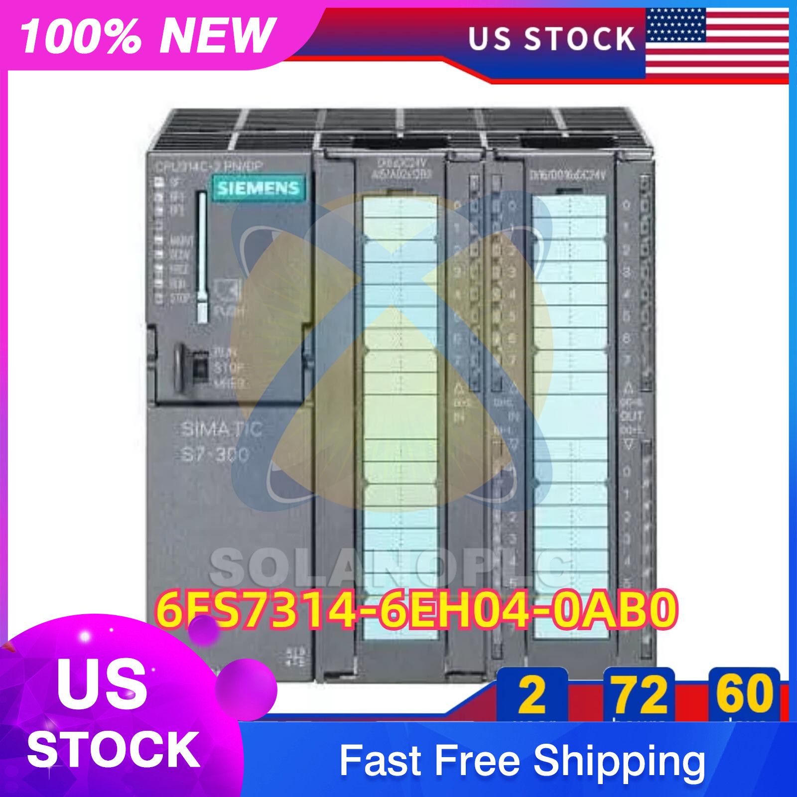 New Siemens 6ES7 314-6EH04-0AB0 6ES7314-6EH04-0AB0 S7-300 CPU 314C-2PN/DP