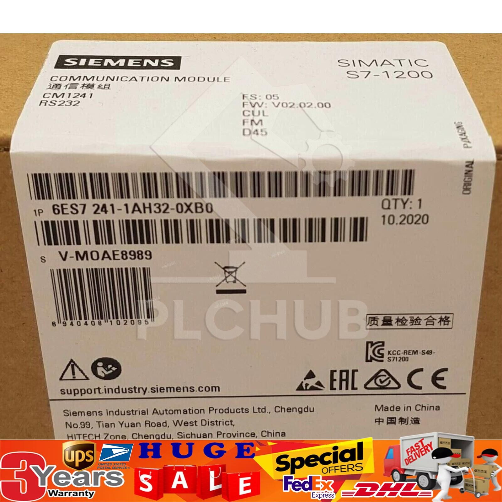 New Siemens 6ES7 241-1AH32-0XB0 6ES7241-1AH32-0XB0 SIMATIC S7-1200 CM 1241