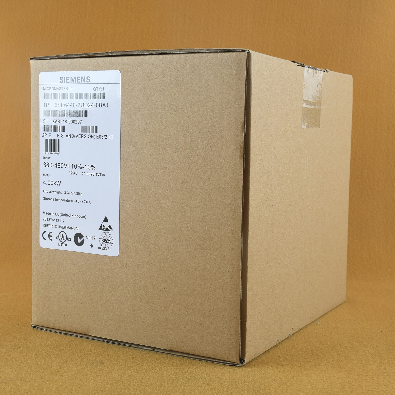 New Siemens 6SE6440-2UD24-0BA1 6SE64402UD240BA1 MICROMASTER440 without filter