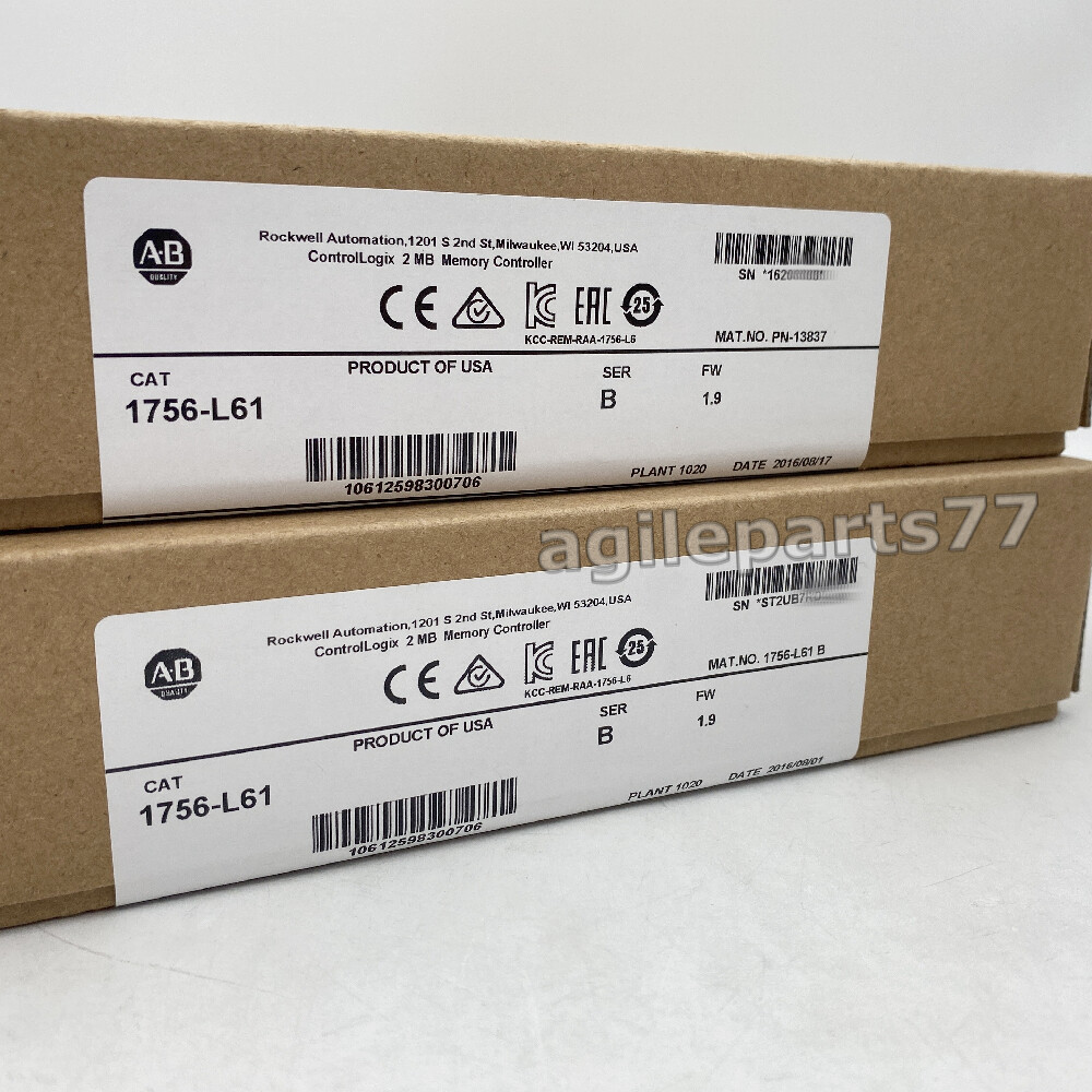 New Sealed AB 1756-L61 /B Allen-Bradley ControlLogix Logix5561 Processor 2MB TX