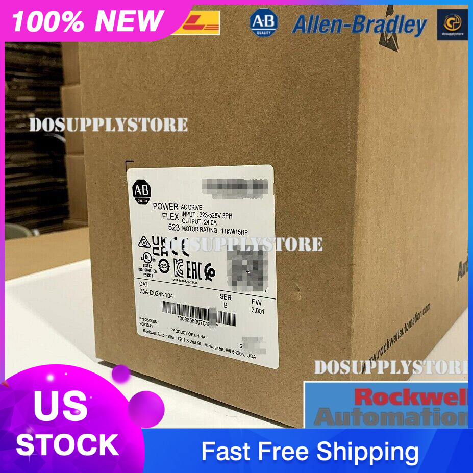 NEW AB 25A-D024N104 /B PowerFlex 523 AC Drive 11kW 15Hp Factory Sealing 1PCS