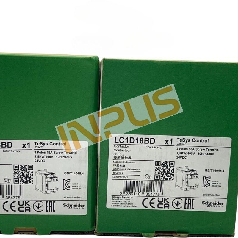 LC1D18BD 1PC New With Box Schneider Contactor LC1-D18BD 18A DC24V LC1D18 BD