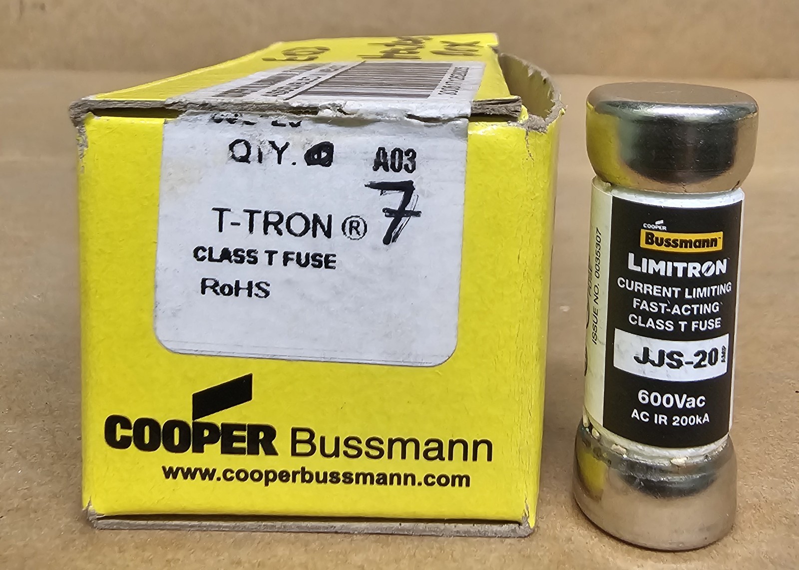 Cooper Bussman JJS-20 Fast Acting Fuse Class T 600V (lot of 7)