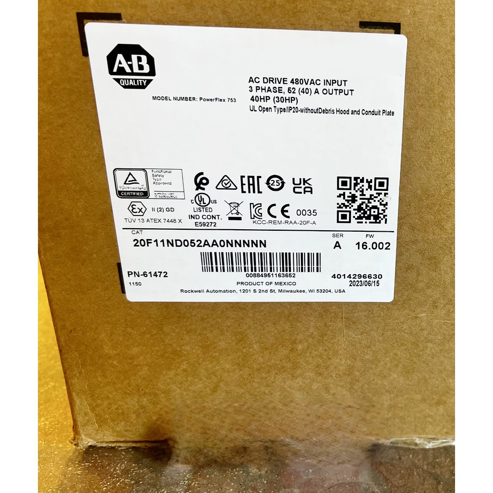 20F11ND052AA0NNNNN AB PowerFlex753 AC Drive 20F11ND052AA0NNNNN US Free Tax