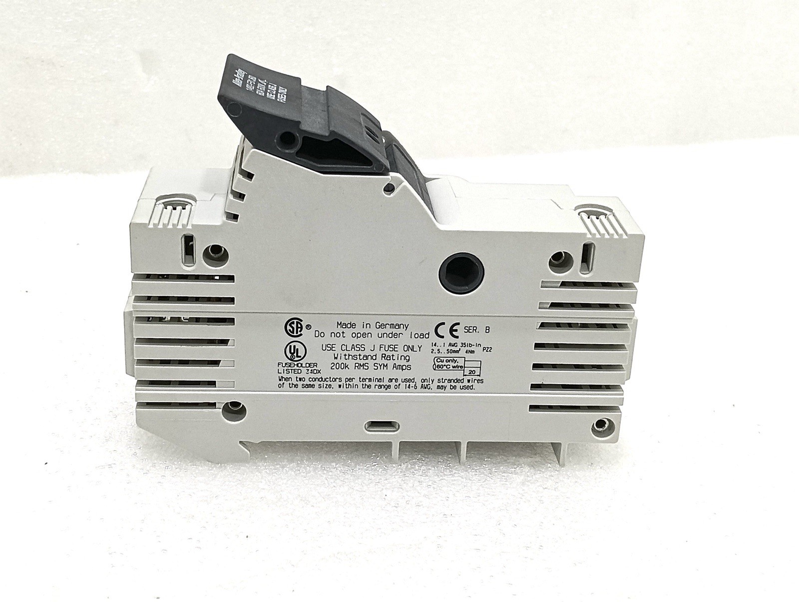 3x Allen Bradley 1492-FB1J60 60A 600V Fuse Holder White/Grey