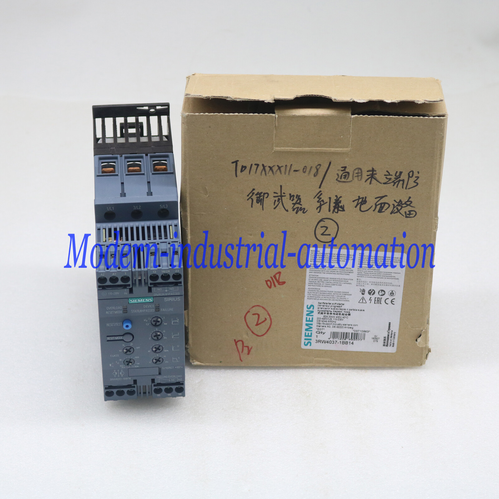 New In Box Siemens soft starter 3RW4037-1BB14 30KW 1 year warranty#XR