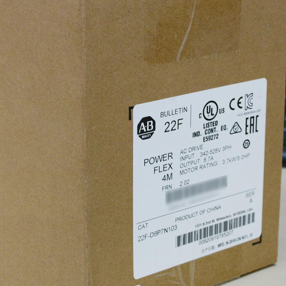 Allen-Bradley 22F-D8P7N103 PowerFlex 4M 3.7 kW 5 HP AC Drive New US Free Tax