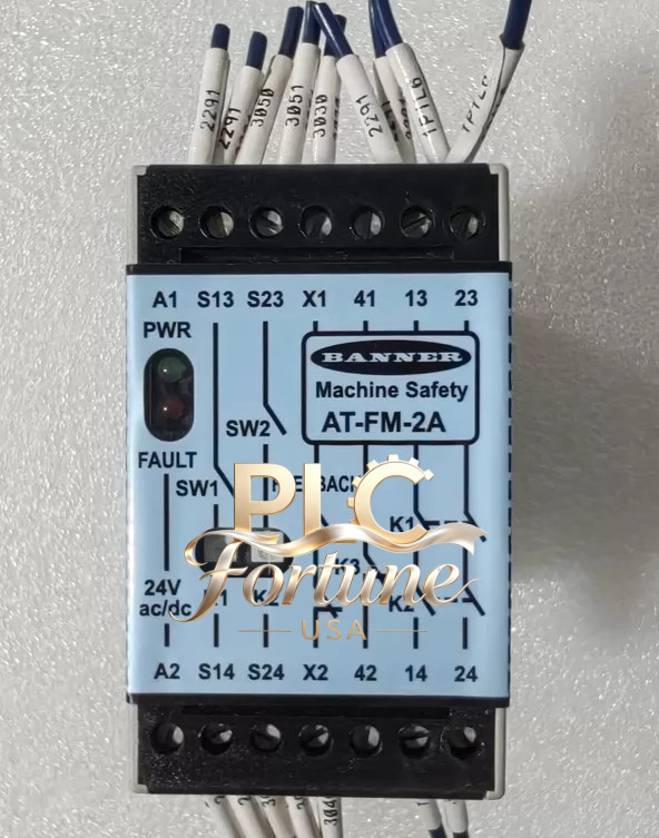 1PCS Used Banner AT-FM-2A Machine Safety Relay 250MA 24V Fast delivery
