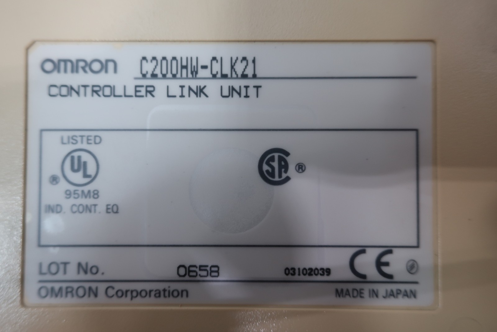 Omron C200HW-CLK21 Controller Link Unit Module