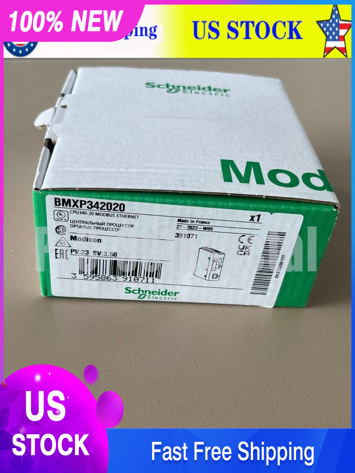 Schenider BMXP342020 / bmx p 342020 ; CPU340-20 Modbus US Free TAX