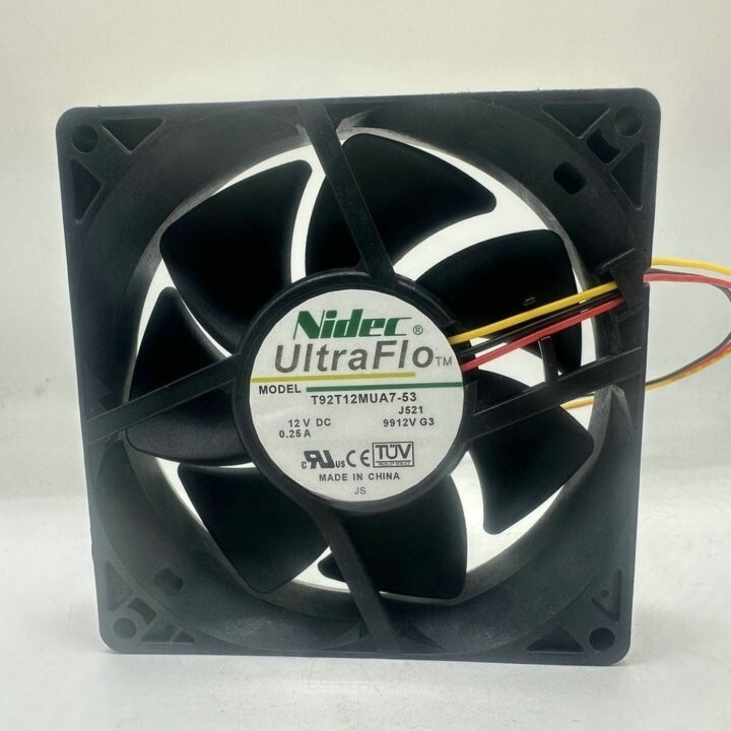 1PCS Nidec Fan T92T12MUA7-53 DC12V 0.25A 9225 9CM 3-wire cooling fan