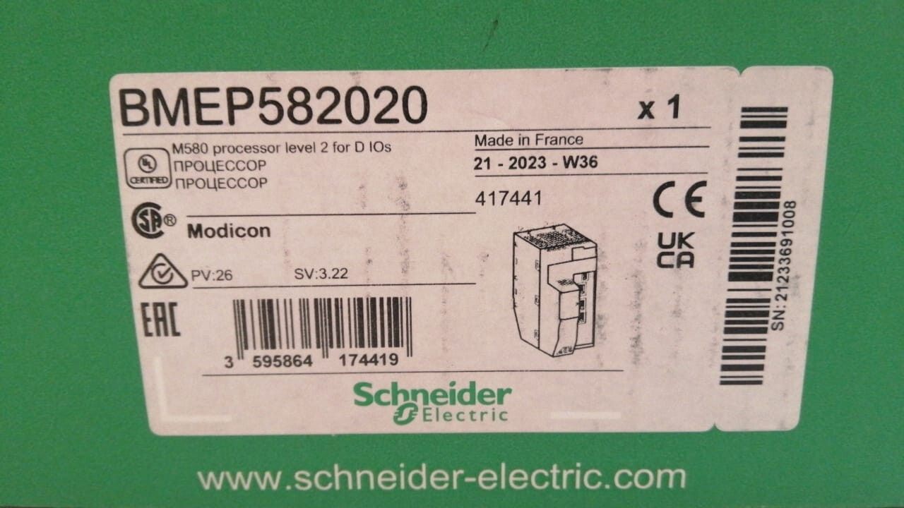 Schneider Electric BMEP582020 PLC Processor Module (DOM – 2023) Brand New in Box
