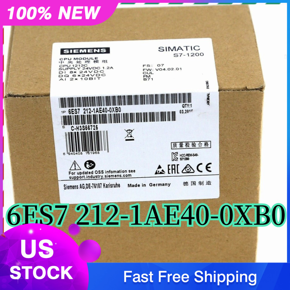 Siemens 6ES7212-1AE40-0XB0 S7-1200 CPU 1212C Compact PLC Module New In Box