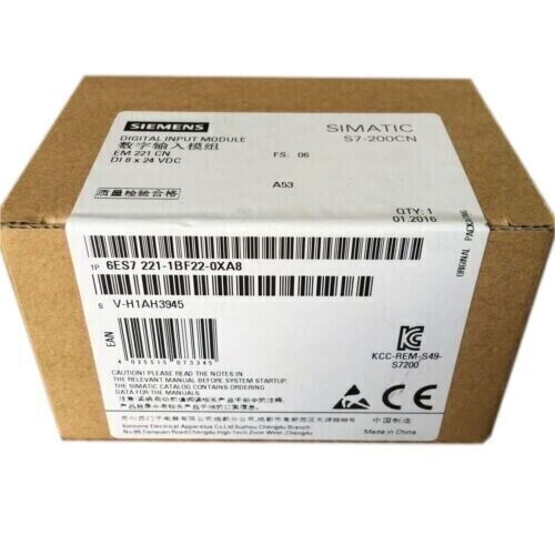 6ES7221-1BF22-0XA8 1PCS NEW SIEMENS PLC S7-200CN, EM221 6ES7221-1BF22-0XA8