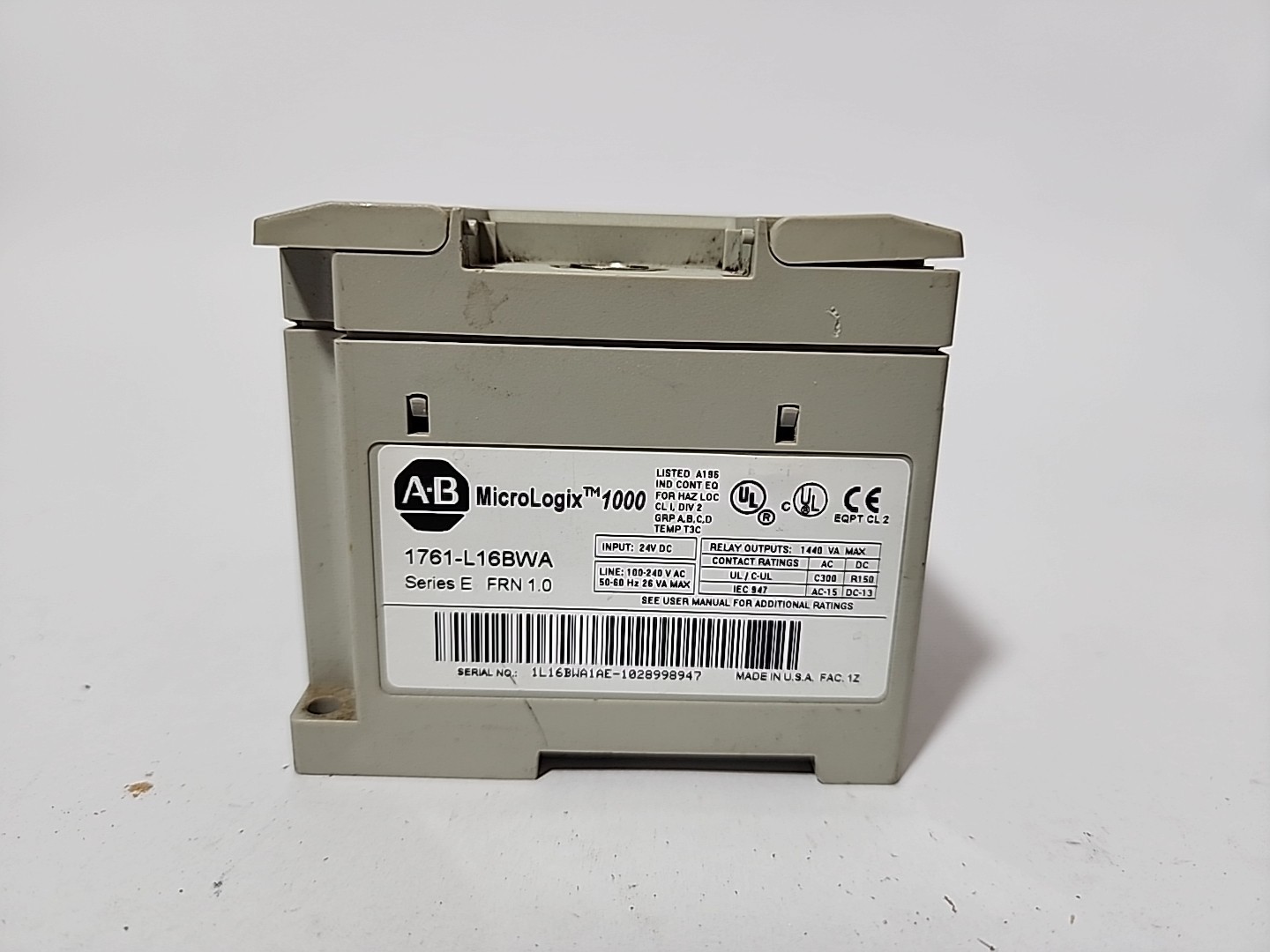 Allen Bradley 1761-L16BWA Ser E FRN 1.0 MicroLogix 1000
