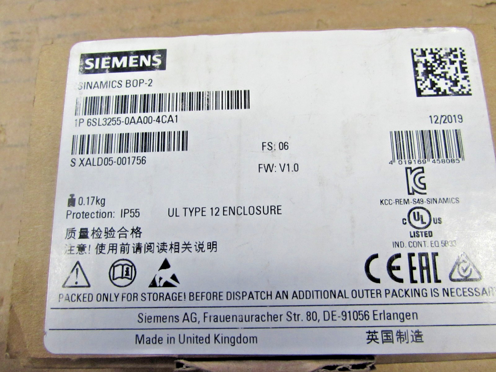 Siemens 6SL32550AA004CA1 Intelligent Operator Panel