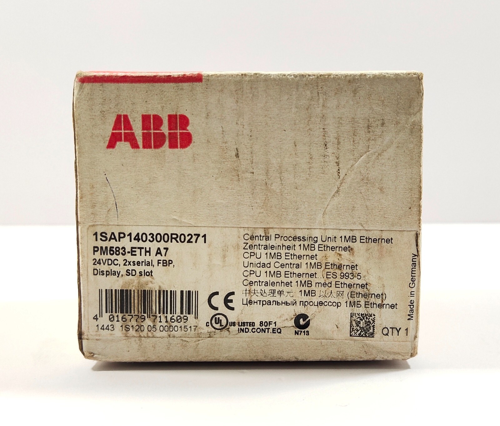 ABB PM583-ETH A7 CENTRAL PROCESSING UNIT 1SAP140300R0271 CPU UNIT