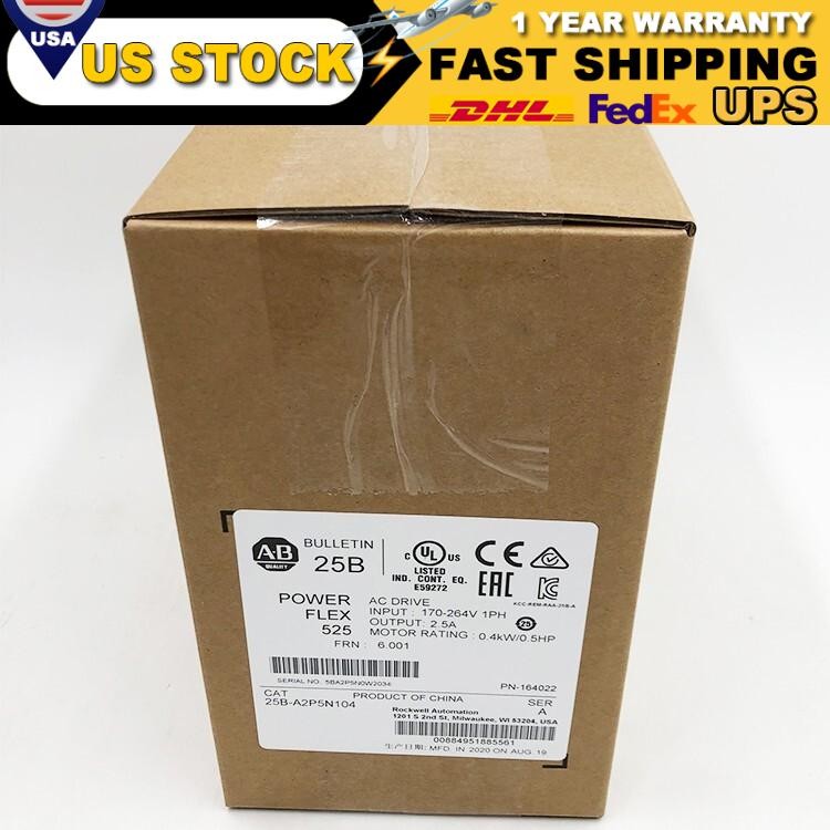 New 25B-A2P5N104 Power 525 AC Drive 0.4kW/0.5HP FREE 25BA2P5N104 US Free Tax