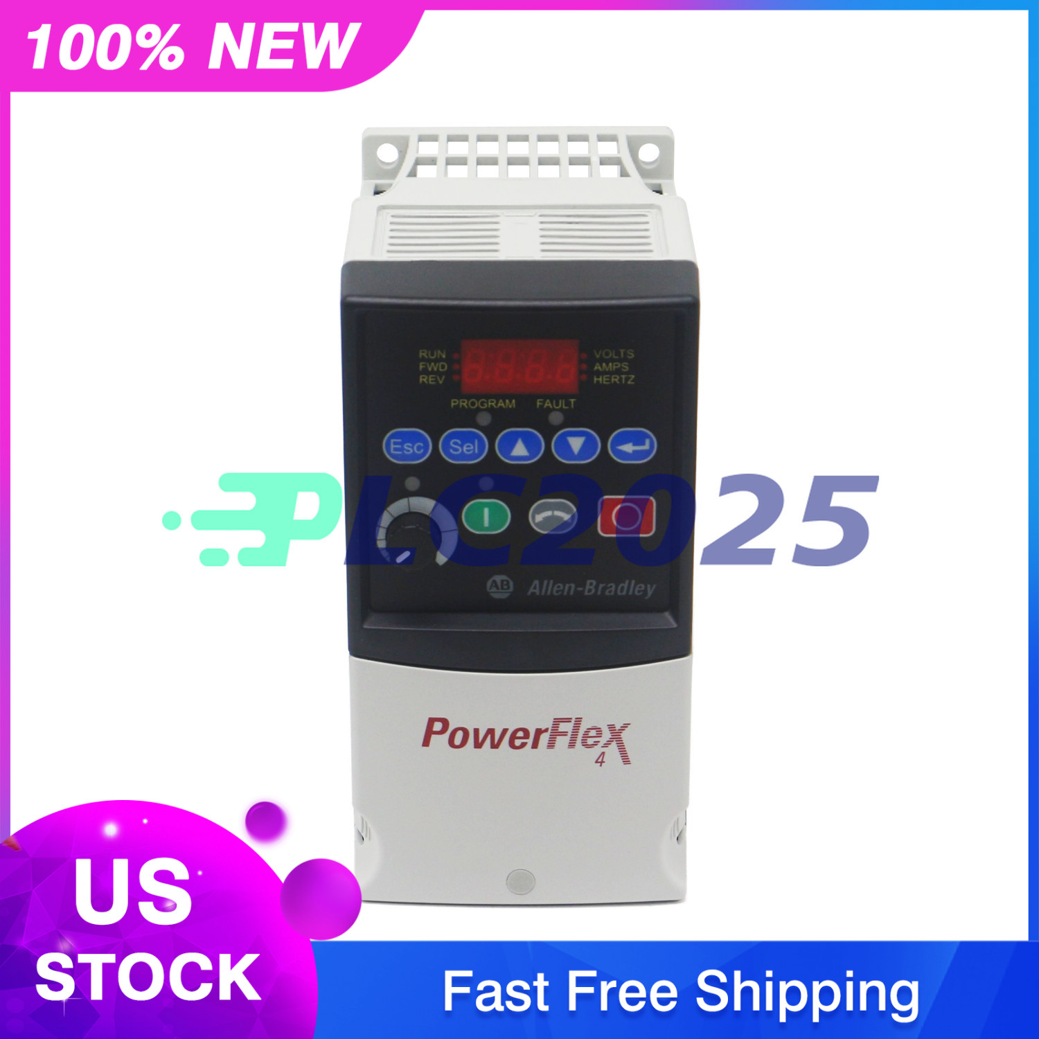 Allen Bradley 22A-D4P0N104 PowerFlex 4- 1.5 kW (2 HP) AC Drive New Sealed