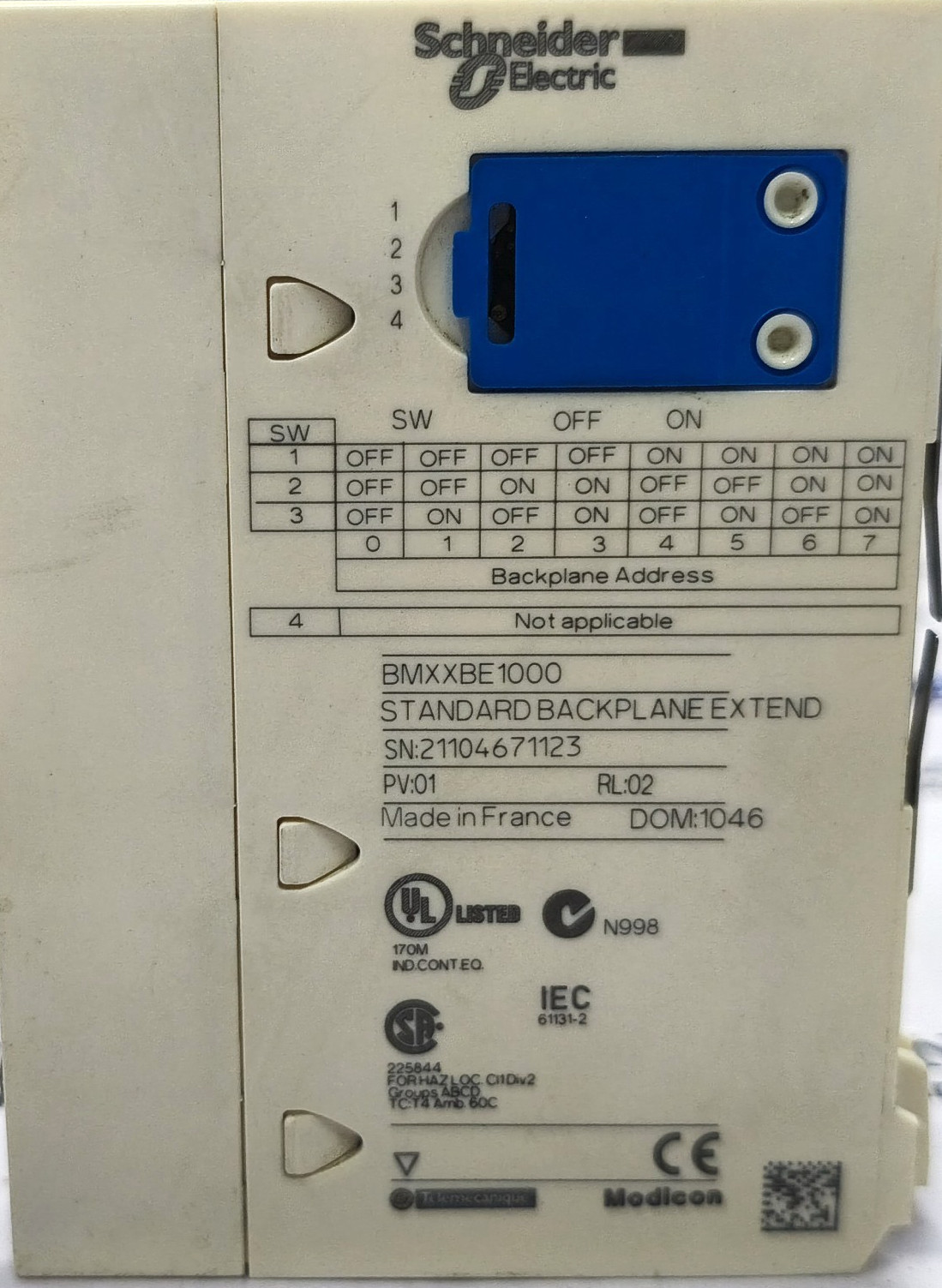 SCHNEIDER BMXXBE1000 BACKPLANE EXPANDER MODULE