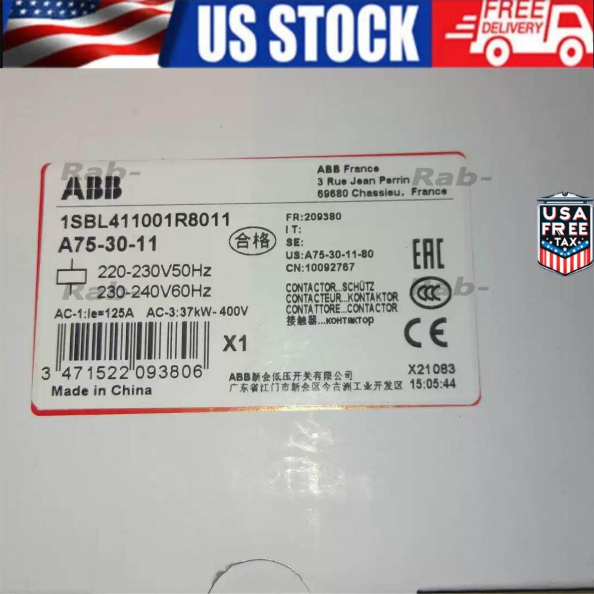 A75-30-11 1PCS NEW ABB A75-30-11 AC220V Contactor Fast Shipping US Free TAX
