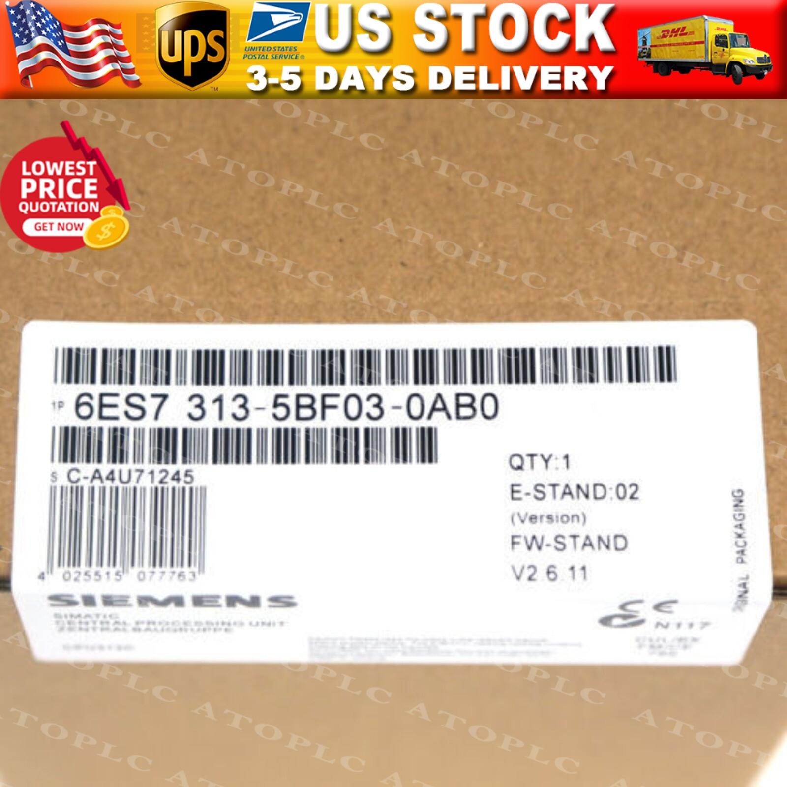 1PCS Siemens 6ES7313-5BF03-0AB0 CPU MODULE 6ES7 313-5BF03-0AB0 NEW IN BOX
