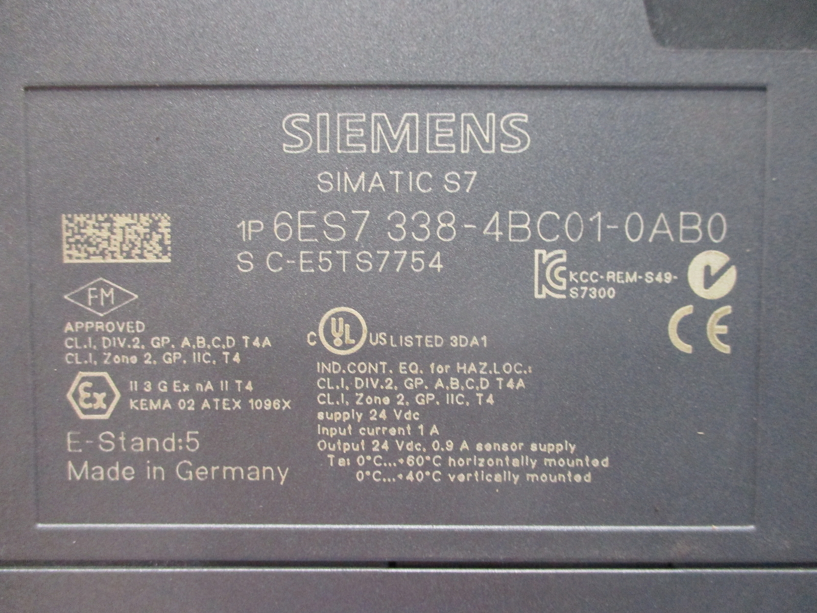 SIEMENS 6ES7338-4BC01-0AB0 MODULE NSNP