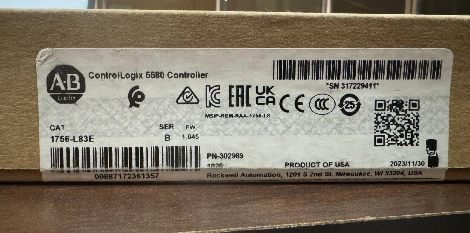 1PC NEW 1756-L83E ControlLogix Logix 5580 Controller Processor Free Shipping