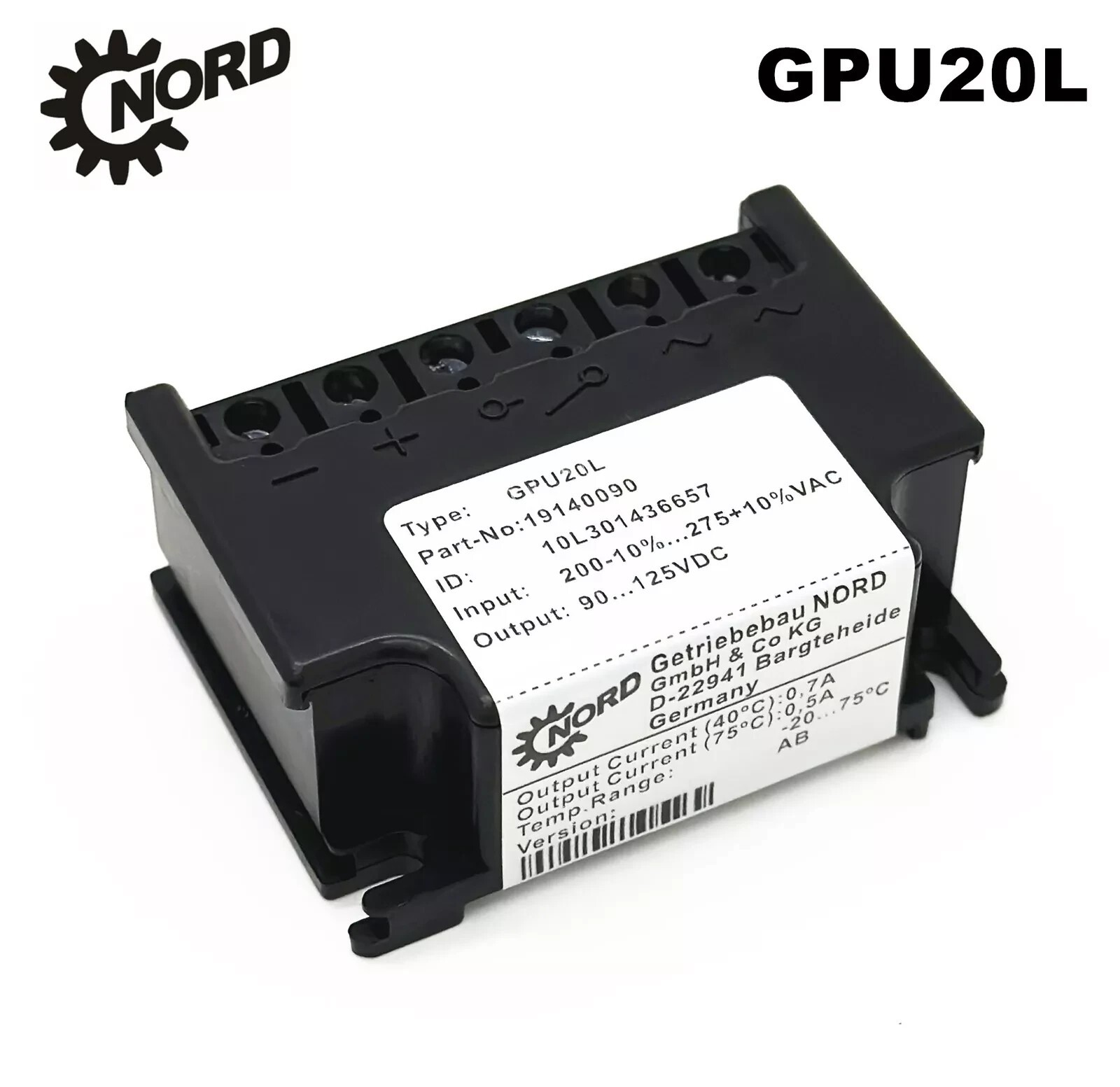 1X Motor Brake Rectifier module 191410090 GPU20L AC200-275V DC90-125V