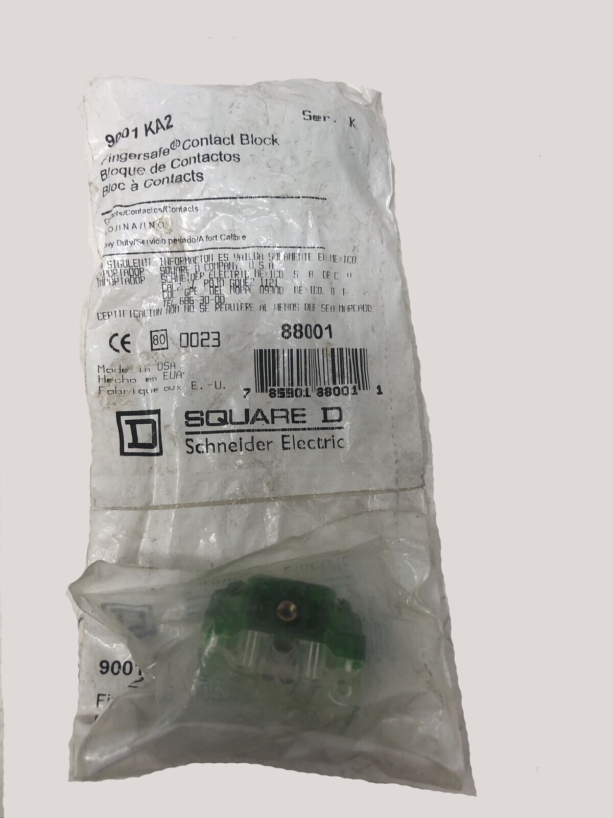 SQUARE D FINGERSAFE CONTACT BLOCK 9001KA2 SERIES K 88001 2PK – NOS