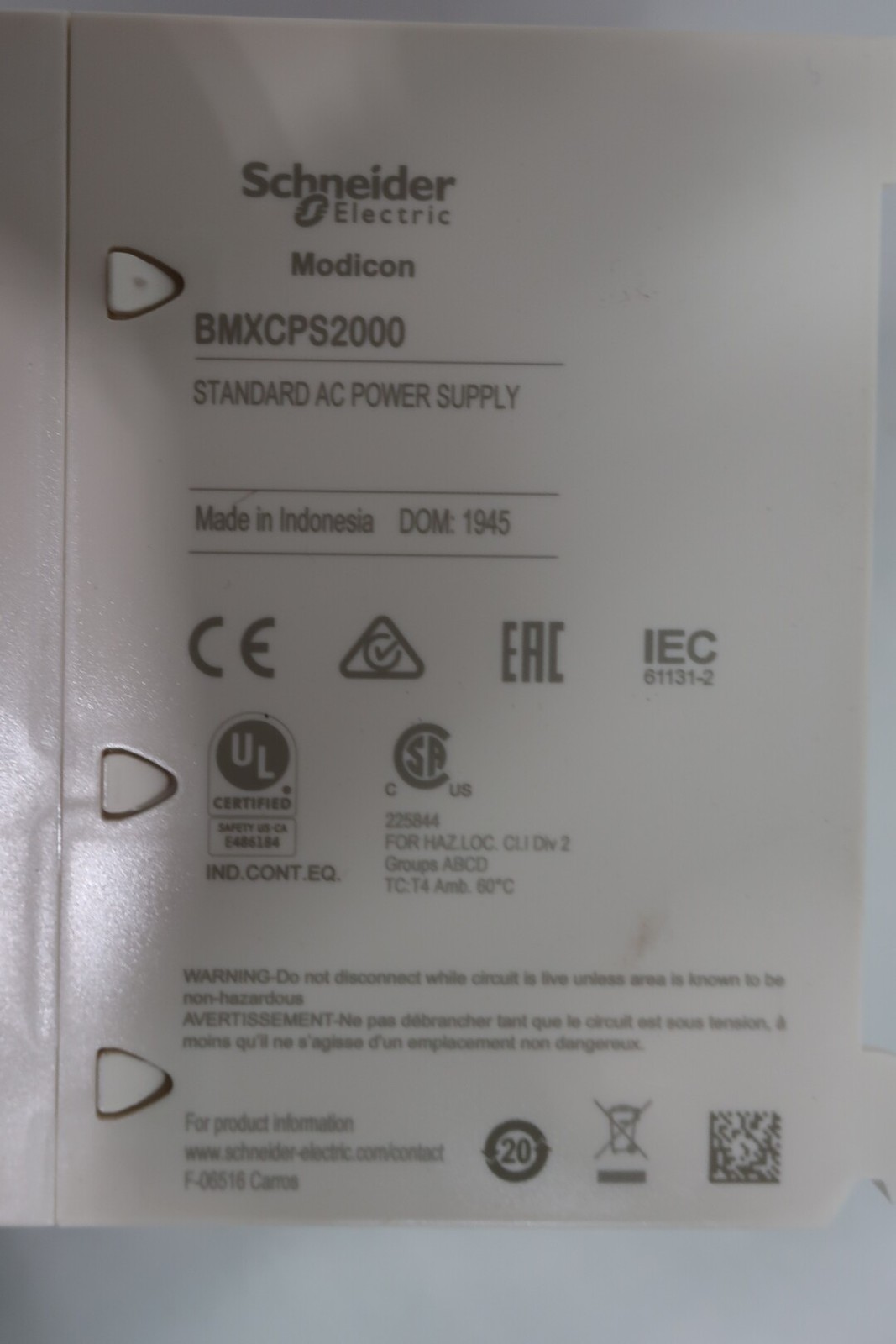Schneider BMXCPS2000 Power Supply Module