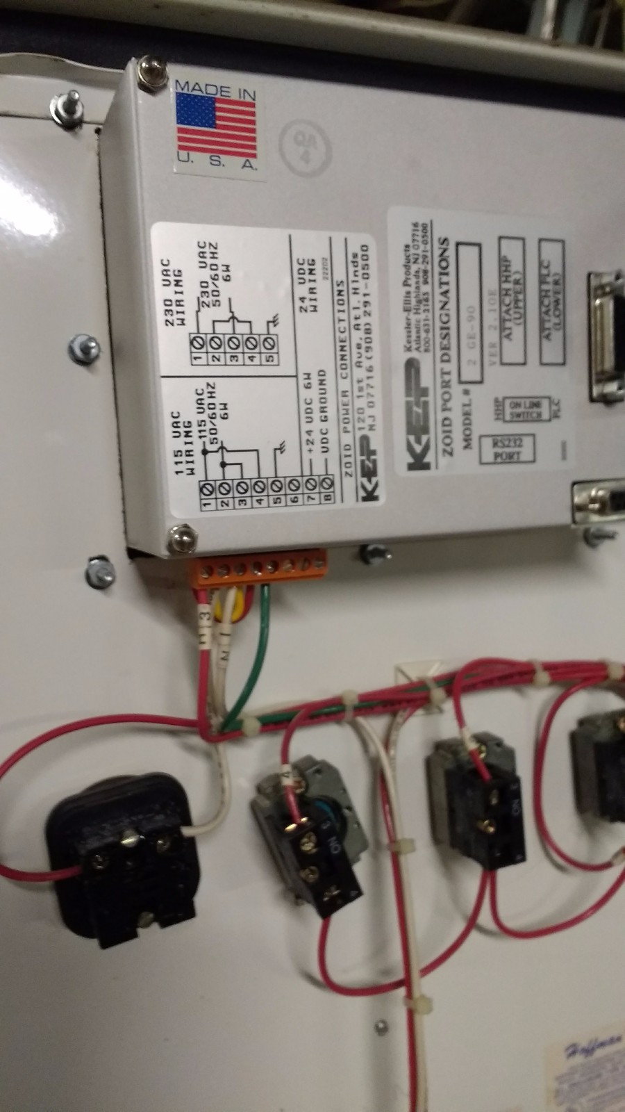 KEP Model # 2-GE-90 control box with stack lights w/ GE Fanuc 90-30 PLC no stand