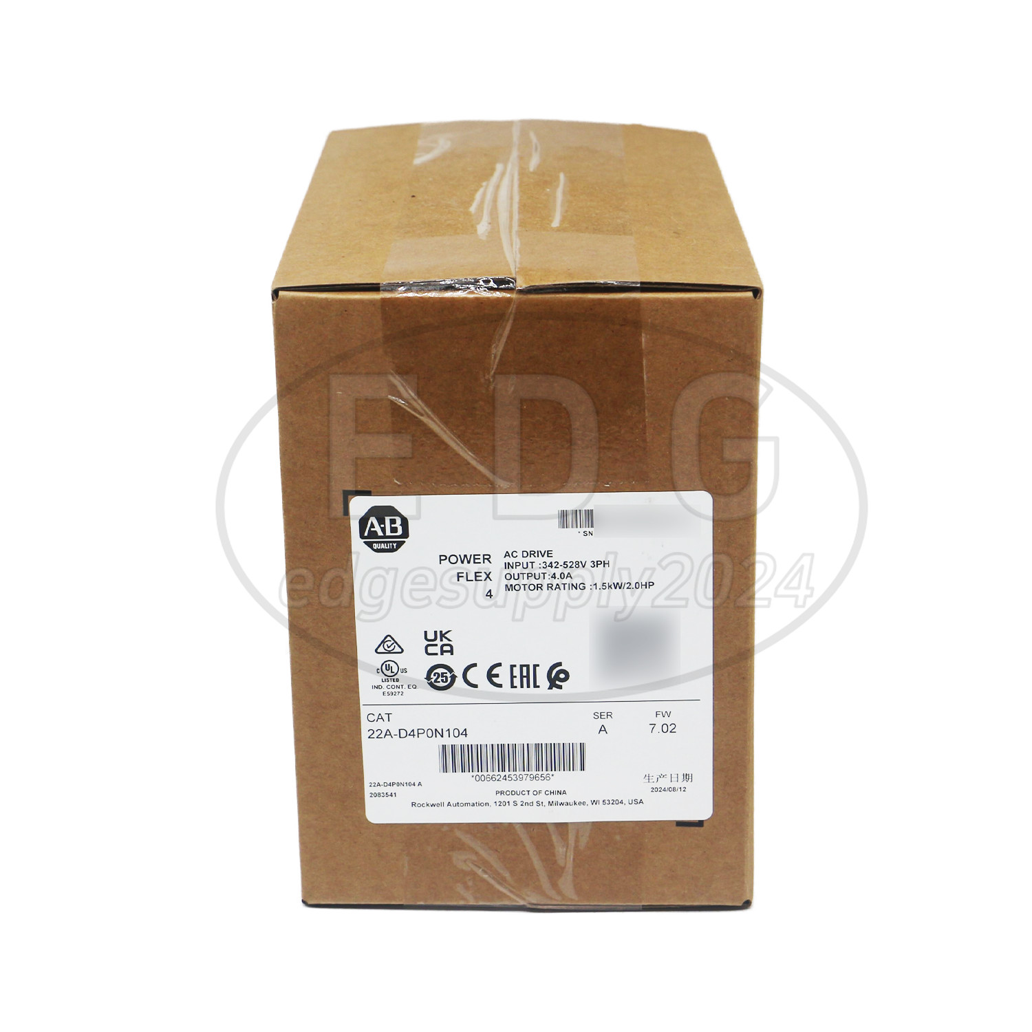 Allen Bradley 22A-D4P0N104 PowerFlex 4- 1.5 kW (2 HP) AC Drive New Sealed