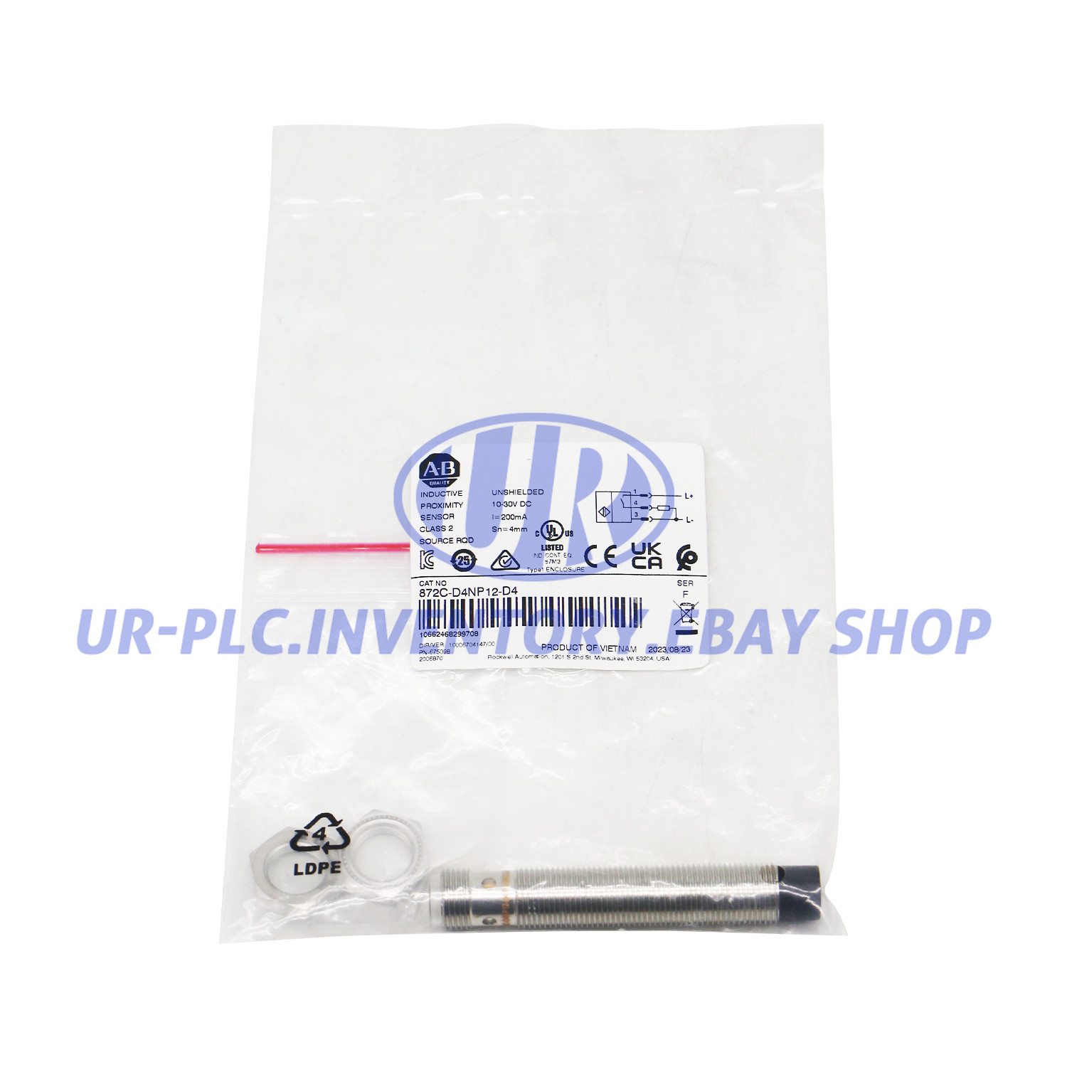 872C-D4NP12-D4 Allen-Bradley 12 mm Barrel Inductive Prox Sensor