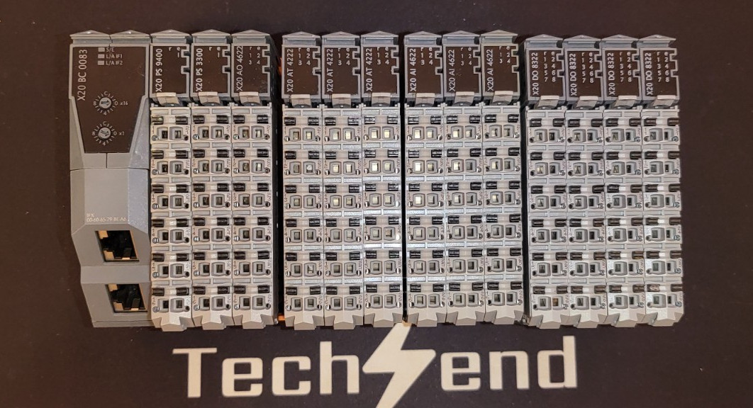 B&R Industrial Automation X20 PLC System Lot: X20BC0083, X20DI8371, X20DO8322 &