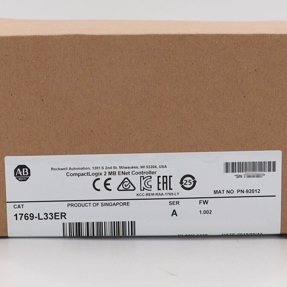 New Sealed 1769-L33ER SER A CompactLogix 2MB Enet Controller 1769L33ER US Stock