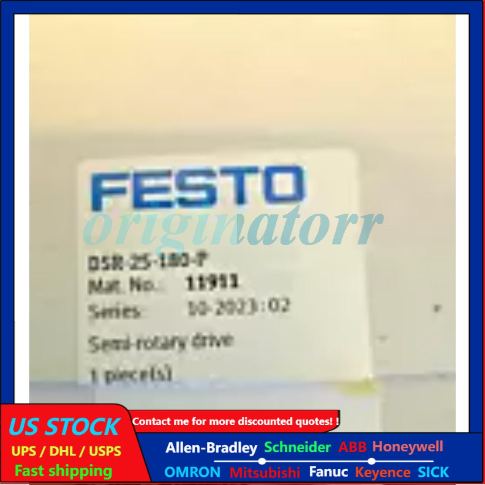 New DSR-25-180-P Festo 11911 Semi-rotary drive Fast Shipping