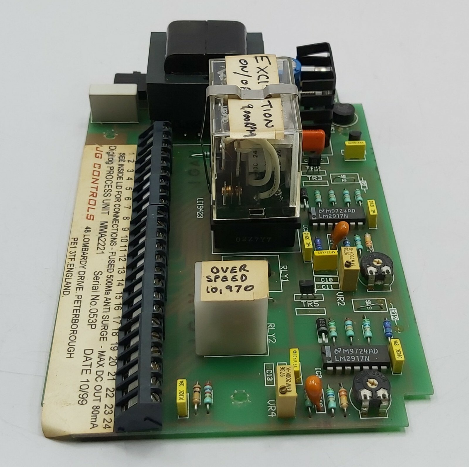 JG Controls MMA2221 Digilog Process Unit MAX DC OUT 80 mA 3649